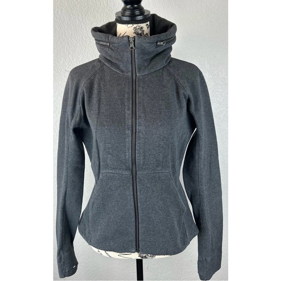Lululemon &go Destination Hoodie Heathered Black / Black, size 6 - Picture 5 of 15
